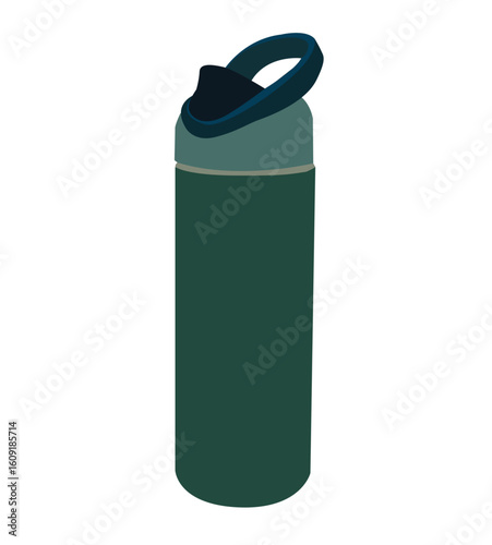 Thermo bottle. Metal water thermo. water bottle