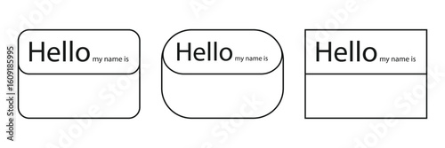 Hello my name is Sticker Tag Clipart Set