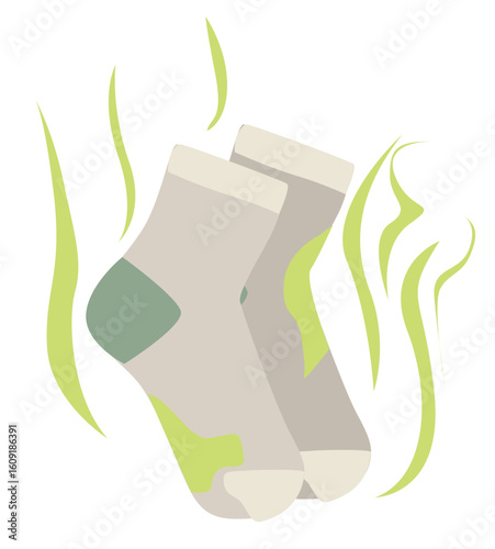 stinky sock, bad smell and dirty socks