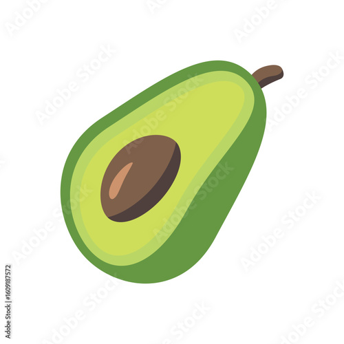 Illustration of Vibrant Avocado Half: A Fresh & Healthy Graphic vector