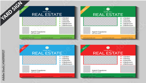 Real estate home sale yard sign  outdoor advertising