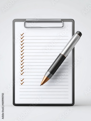 Wallpaper Mural Digital Notepad Displaying Completed Study Tasks With Stylus Hovering Above on a Clean, Minimalistic Background Torontodigital.ca