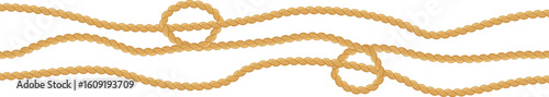 Wavy ropes forming intricate loops against a white background, enhancing websites, backgrounds, or any nautical themed designs with a touch of maritime charm