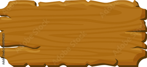 Empty wooden sign showing a textured surface with irregular edges, suitable for adding custom text or graphics, perfect for conveying rustic charm and natural appeal