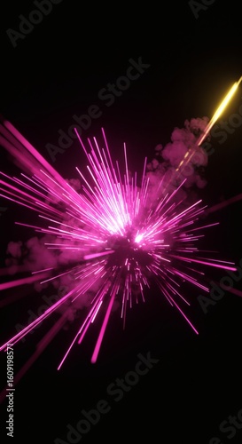 Vibrant Burst of Pink Light A Spectacular Energy Display
