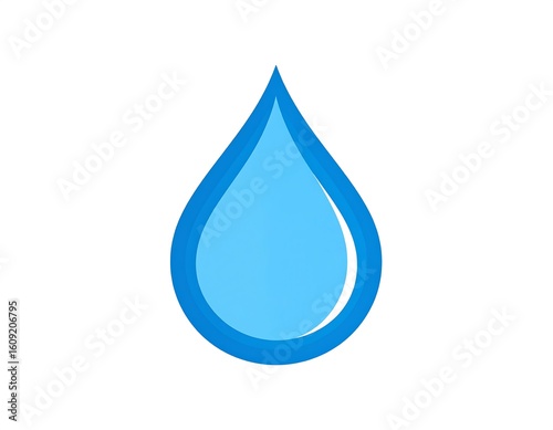 Light blue water droplet graphic