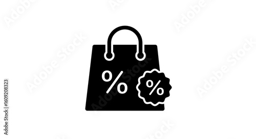 Unlock incredible savings with this dynamic shopping bag featuring prominent percentage discounts, perfect for promoting sales and special offers.