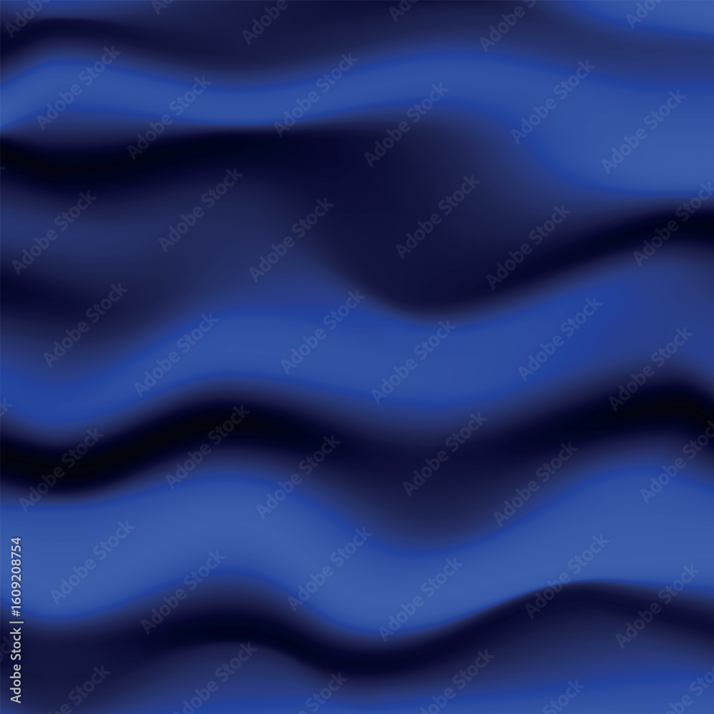 Obraz premium Silk blue background. Abstract vector pattern with copy space. Liquid wave texture, smooth drapery wallpaper. Wedding fabric, satin. Wavy design for banner, card, postcard, backdrop.