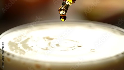 Wallpaper Mural A closeup of a drop of oil falling onto a creamy surface, creating a mesmerizing ripple effect. Torontodigital.ca