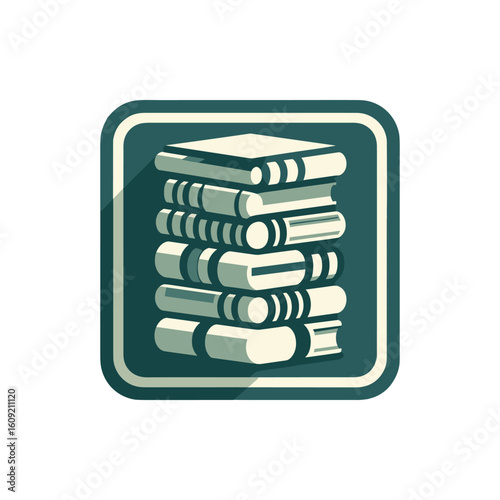 A stack of books on a green background, symbolizing knowledge and education resources