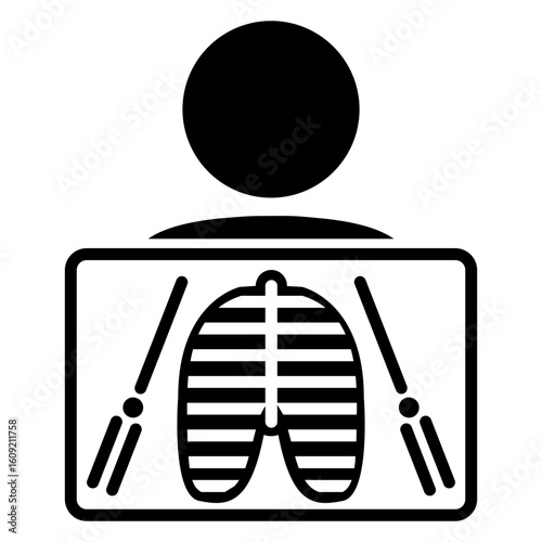 Icono paciente en máquina de rayos x