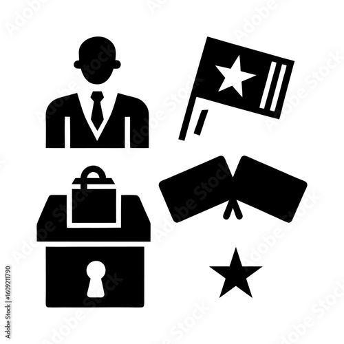 Election Day, Voting Box, Candidate Icons – Clean Vector Pack.