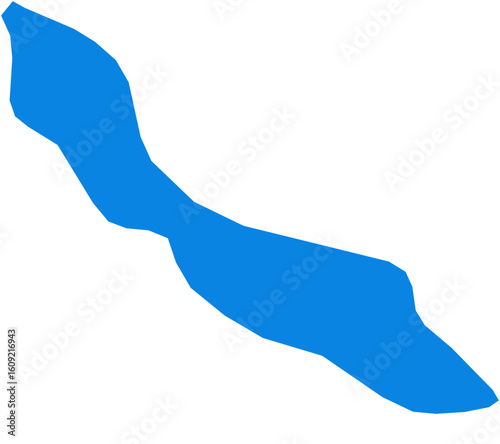 Curacao blue. Blue abstract shape isolated on white background.