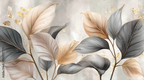 Elegant Decorative Leaves With Gold Accents