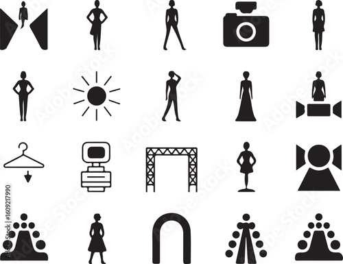 Elegant silhouette of a beautician with professional tools perfect for beauty salons and spa branding