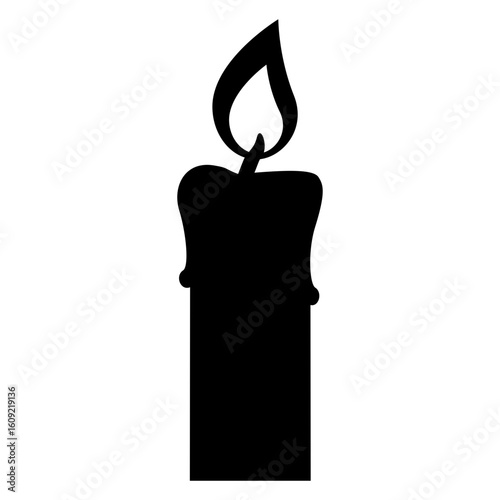 Tiempo de Navidad. Icono con silueta de vela encendida