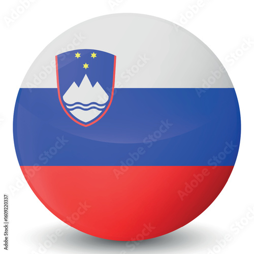 Glass light ball with flag of Slovenia. Round sphere, template icon. Slovenian national symbol. Glossy realistic ball, 3D abstract vector illustration. Big bubble. Free Download Glass light ball with flag of Slovenia. Round sphere, template icon. Slovenian national symbol. Glossy realistic ball, 3D abstract vector illustration. Big bubble. - GFXLoad