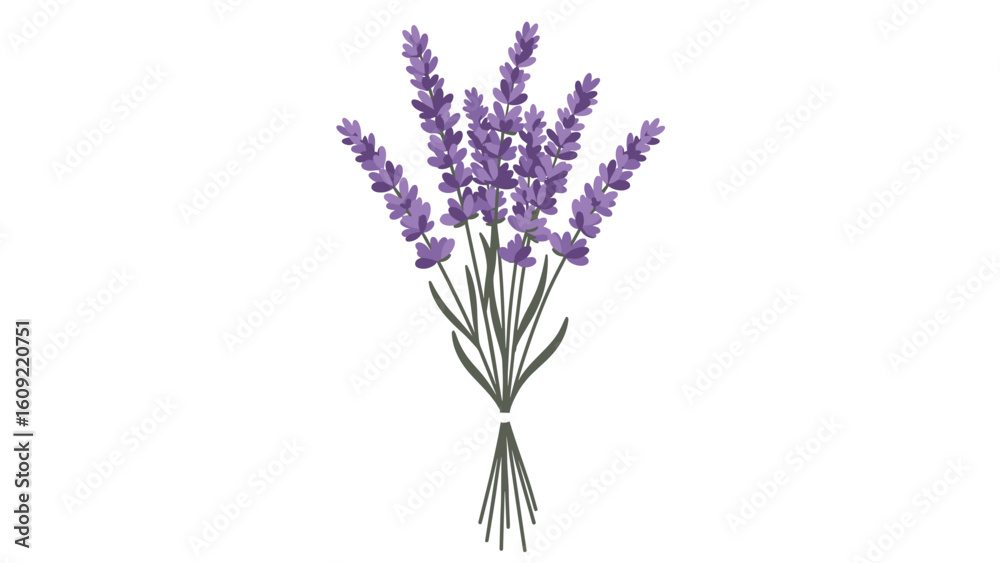 Naklejka premium Purple Lavender Flower Bouquet Vector Illustration