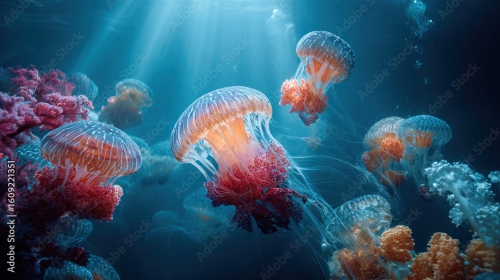 Mesmerizing Underwater Ballet: A Symphony of Jellyfish Mesmerizing Underwater Ballet: A Symphony of Jellyfish