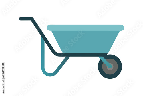 Wheelbarrow In Flat Style With Single Front Wheel