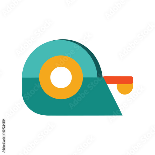 Tape Dispenser With Roll Of Tape Vector On White