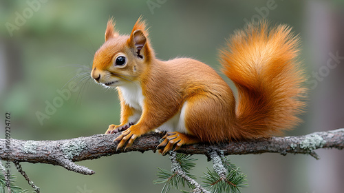 Grey squirrel eating sweet chestnut on a tree stump in autumn, Squirrel with nut in autumn forest. Squirrel with nuts in autumn forest