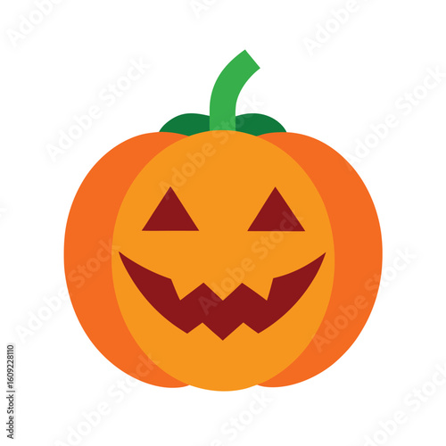 Pumpkin Icon For Halloween Vector On White