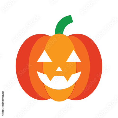 Pumpkin Icon For Halloween Vector On White