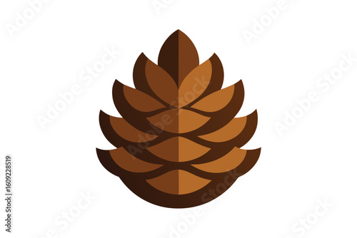 Pinecone Illustration In Brown Tones On White