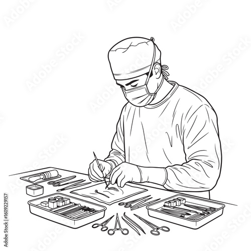 plastic surgeon prepares for Blepharoplasty, Blepharoplasty operation