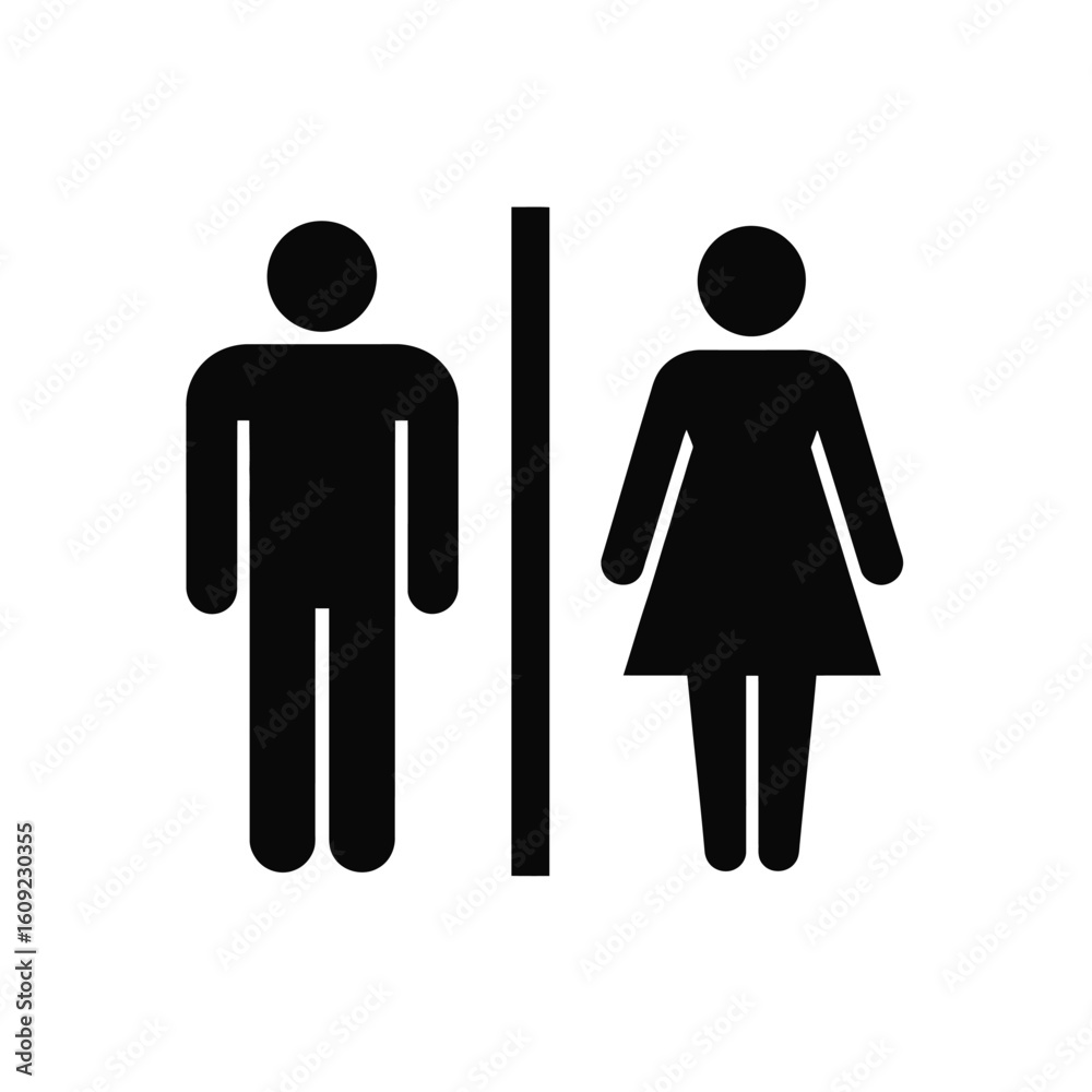 Classic male and female restroom sign icons Classic male and female restroom sign icons