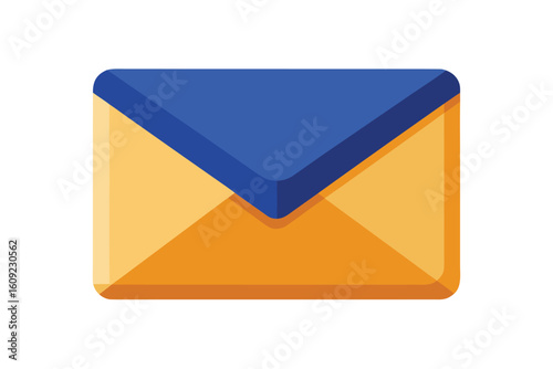 Mail Envelope Icon In Flat Cartoon Design On White Background