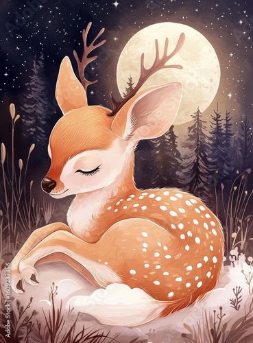 Wallpaper Mural Whimsical watercolor illustration perfect for nursery decor.  Torontodigital.ca
