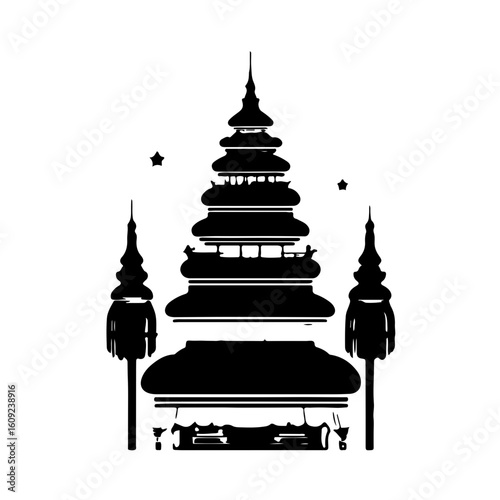 Elegant Black & White Penjor Icons
A stunning collection of black and white icons featuring traditional Balinese Penjor