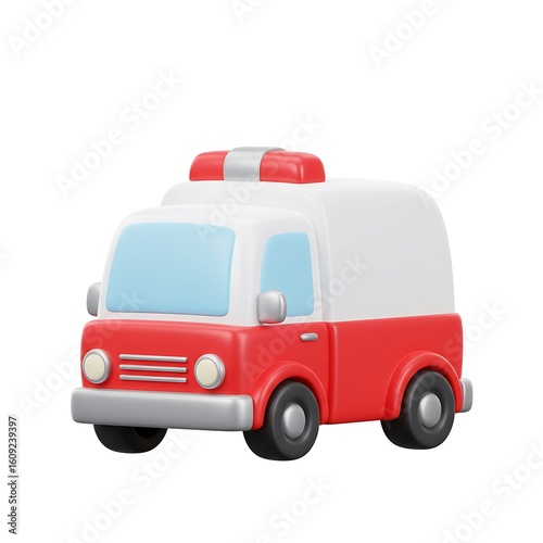 Wallpaper Mural 3D cartoon ambulance van illustration Torontodigital.ca