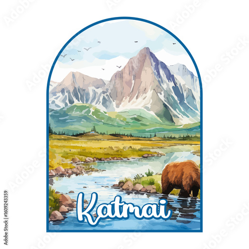 Katmai USA National park, Retro National park, United States of America National Park, national park service