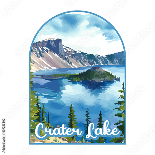 Crater Lake USA National park, Retro National park, United States of America National Park, national park service, Crater Lake national park