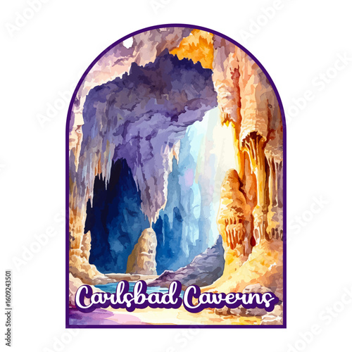 Carlsbad Caverns USA National park, Retro National park, United States of America National Park, national park service, Carlsbad Caverns national park