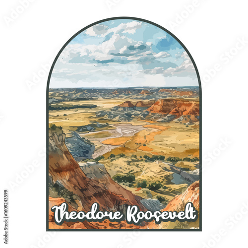 Theodore Roosevelt National park, Retro National park, United States of America National Park, national park service	