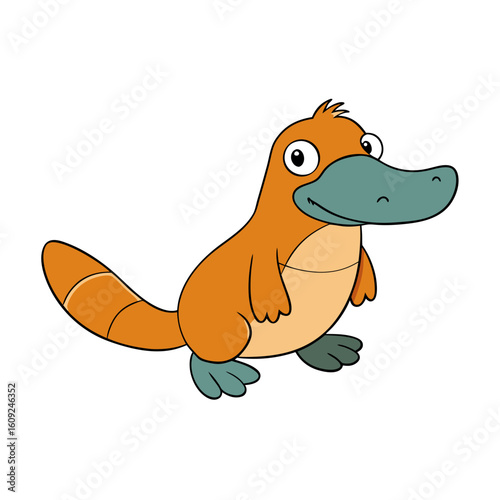 Creative Vector Style Platypus on White Background