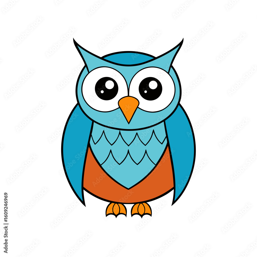 Naklejka premium Creative Vector Style Owl on White Background