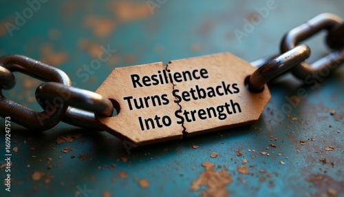 Resilience Transforming Setbacks into Strength on Rustic Background