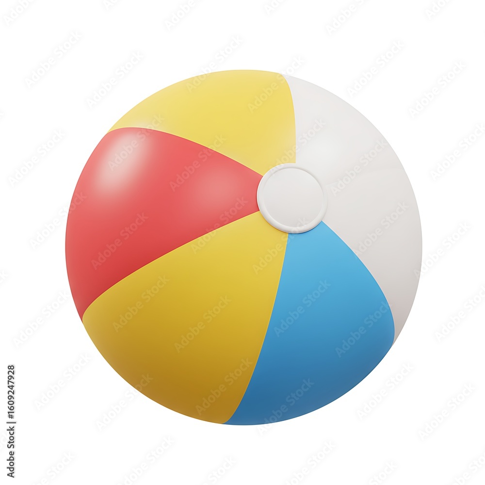 3D beach ball red yellow blue color 3D beach ball red yellow blue color