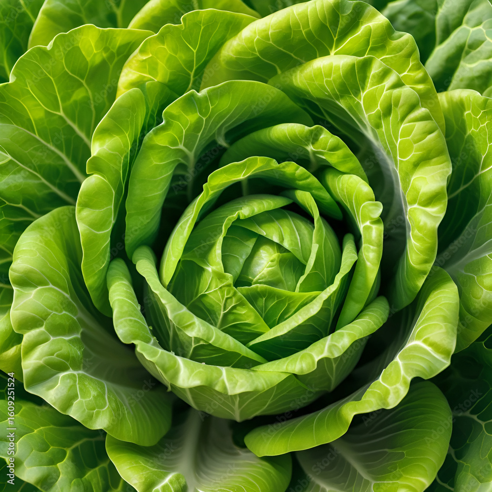 Fototapeta premium Green lettuce cabbage isolated on white background