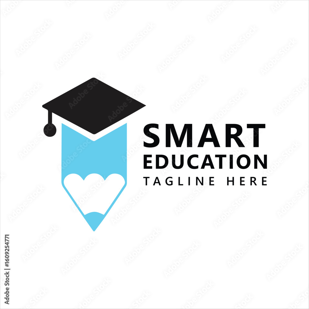 custom made wallpaper toronto digitalA modern logo design representing smart education with a pencil and graduation cap