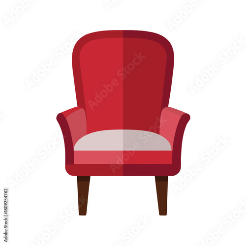 Chair With Cushion Seat And Backrest Vector On White