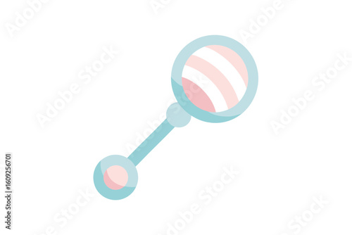 Wallpaper Mural Baby Rattle In Pastel Colors On White Background Torontodigital.ca