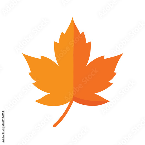 Wallpaper Mural Autumn Leaf Icon In Orange Vector On White Torontodigital.ca
