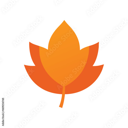 Wallpaper Mural Autumn Leaf Icon In Orange Vector On White Torontodigital.ca