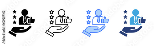 Customer Satisfaction icon sheet multiple style collection